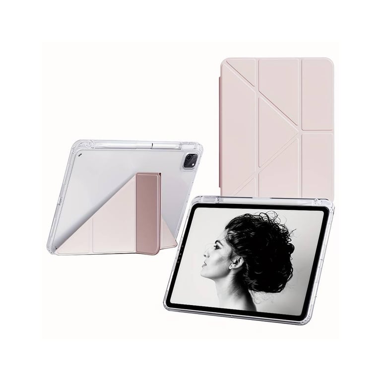 Чохол до планшета BeCover Ultra Slim Origami Transparent Apple iPad Pro 11" M4 2024 Pink (711691) - фото 2
