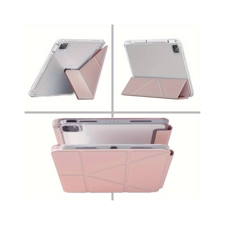 Чохол до планшета BeCover Ultra Slim Origami Transparent Apple iPad Pro 11" M4 2024 Pink (711691) - фото 5