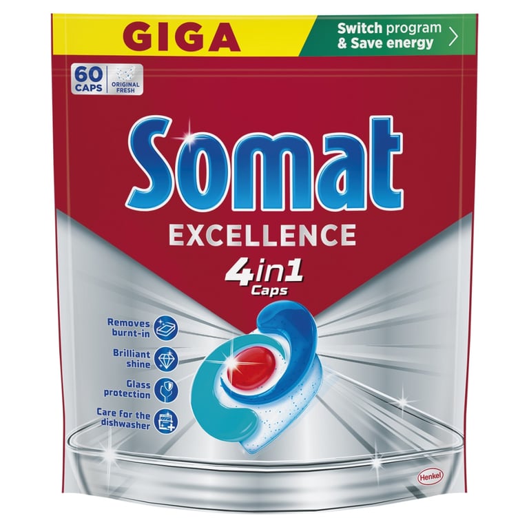 Таблетки для посудомийних машин Somat Excellence 60 шт. (9000101808087) - фото 1