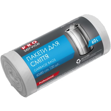 Пакети для сміття PRO service Professional Білі 60х80 см 60 л 20 шт. (4823071664669) - фото 1