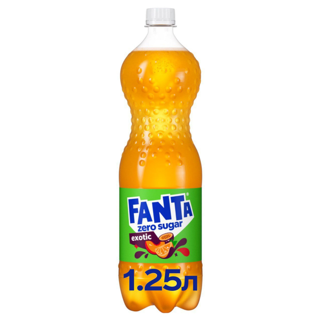 Напій Fanta Zero Sugar Exotic Безалкогольний сильногазований соковмісний 1.25 л (5449000211989) - фото 1