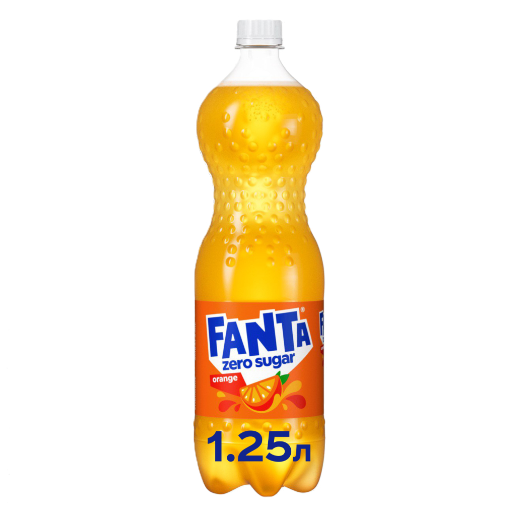 Напій Fanta Zero Sugar Безалкогольний сильногазований соковмісний Апельсин 1.25 л (5449000102393) - фото 1 Напій Fanta Zero Sugar Безалкогольний сильногазований соковмісний Апельсин 1.25 л (5449000102393) - фото 1
