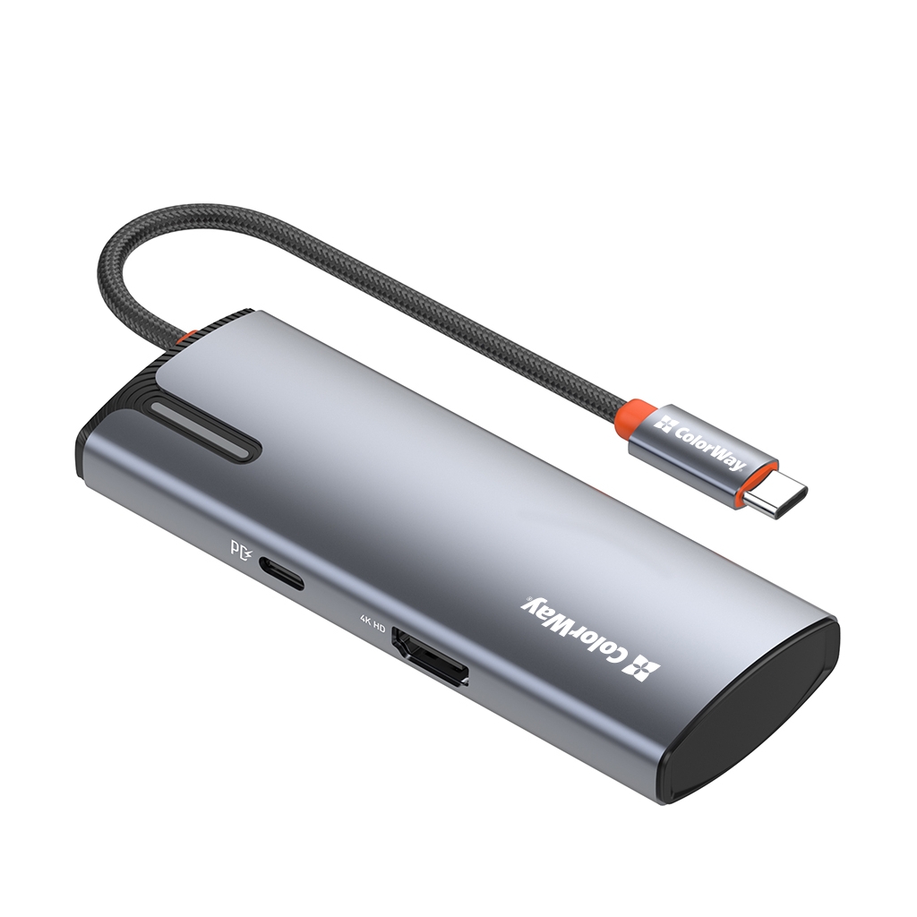 Порт-реплікатор ColorWay Docking Station USB-C 5-в-1 Type C PD 100W/USB3.0х3/HDMI 4К (CW-HUB01) Порт-реплікатор ColorWay Docking Station USB-C 5-в-1 Type C PD 100W/USB3.0х3/HDMI 4К (CW-HUB01)