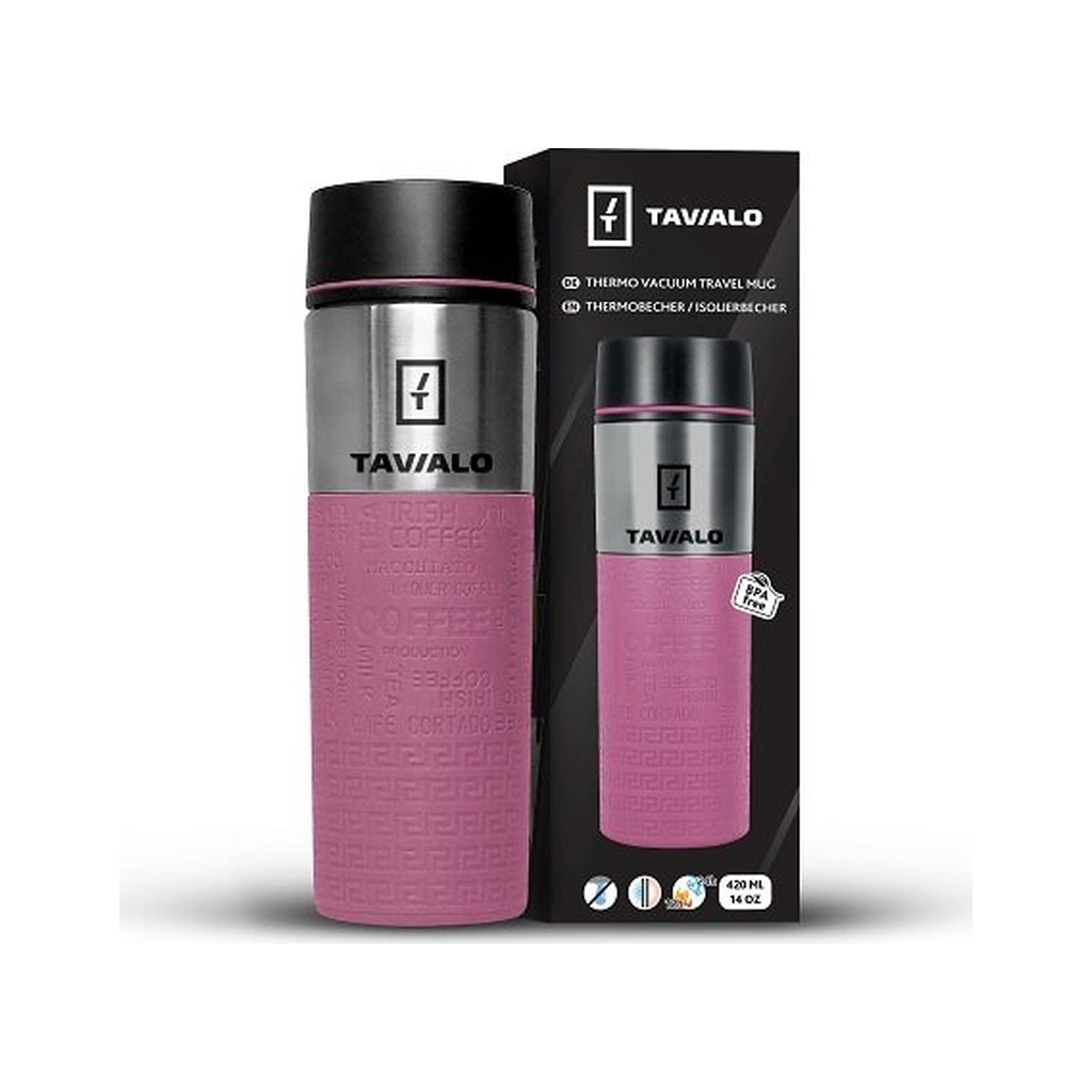 Термокружка Tavialo + 2 ущільнювальних кільця 420 мл Рожевий (190420111) - фото 4 Термокружка Tavialo + 2 ущільнювальних кільця 420 мл Рожевий (190420111) - фото 4