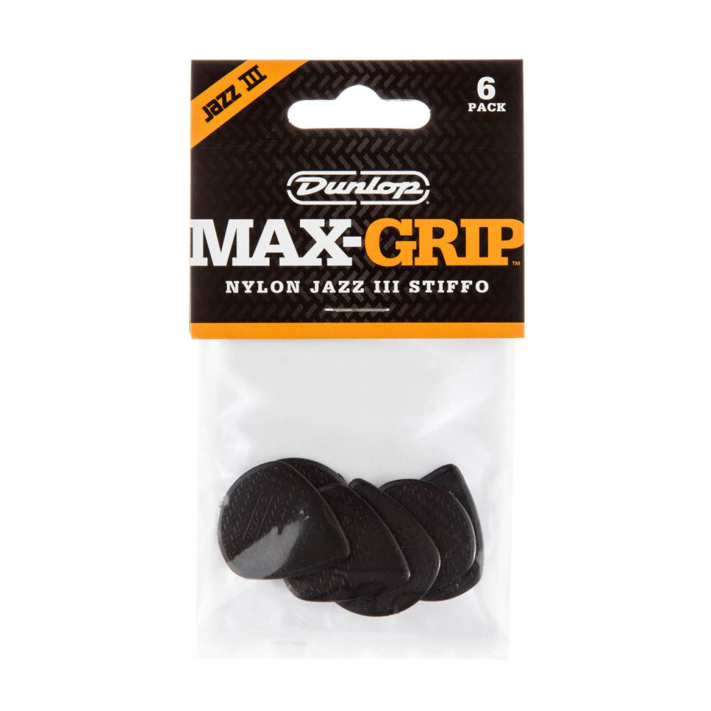 Медіатор Jim Dunlop Max-Grip Jazz III Stiffo Pick 6 шт. (471P3S) - фото 3 Медіатор Jim Dunlop Max-Grip Jazz III Stiffo Pick 6 шт. (471P3S) - фото 3