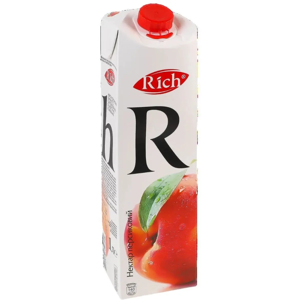 Сік Rich Персиковий нектар з м'якоттю 1 л (4820039352705) - фото 1 Сік Rich Персиковий нектар з м'якоттю 1 л (4820039352705) - фото 1