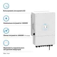 Сонячний інвертор Deye SUN-12K-SG02LP1-EU-AM3 12kW (SUN-12K-SG02LP1-EU-AM3) - фото 2