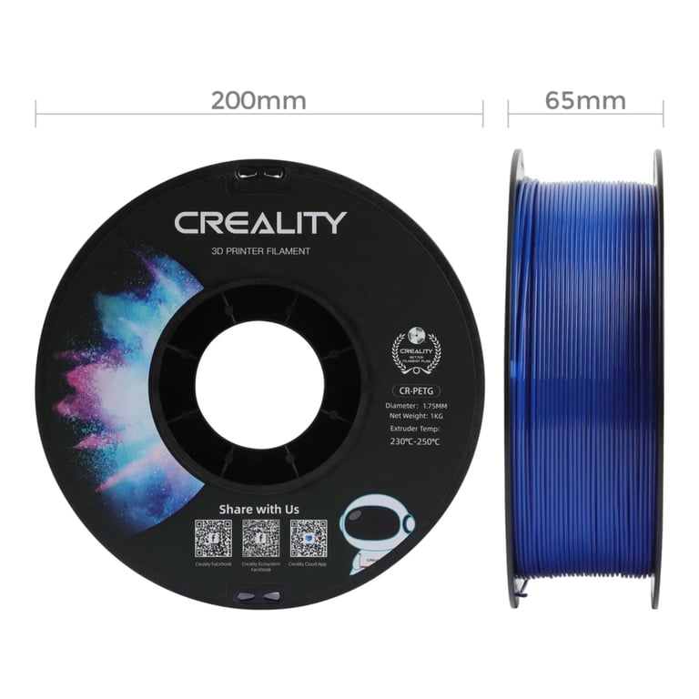 Пластик для 3D-принтера Creality PETG 1.75мм, blue, 1кг (3301030032) - фото 6