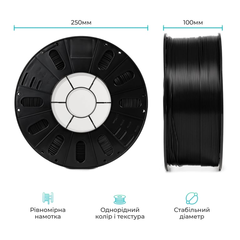 Пластик для 3D-принтера Creality PETG 1.75мм, black, 3кг (3399010140) - фото 6
