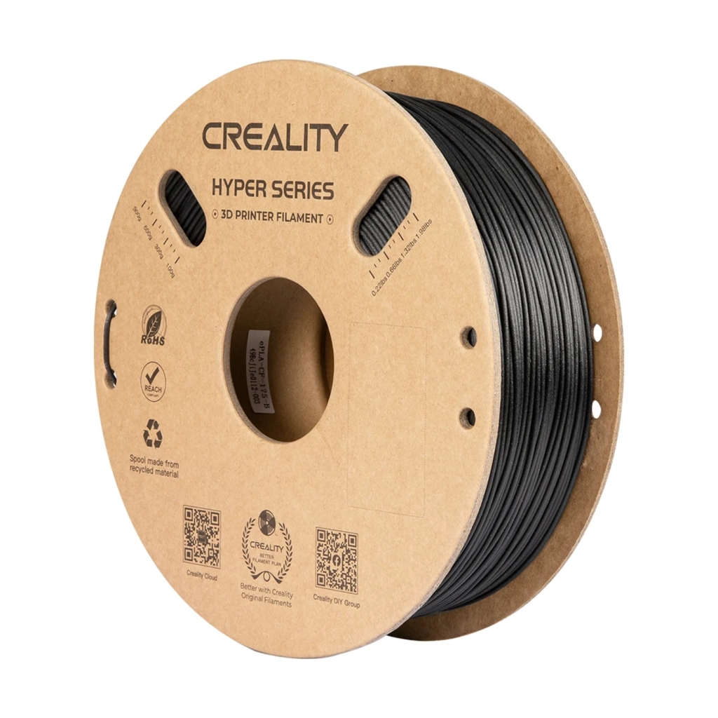 Пластик для 3D-принтера Creality PLA-CF 1кг, 1.75мм, black (3301060015) - фото 1