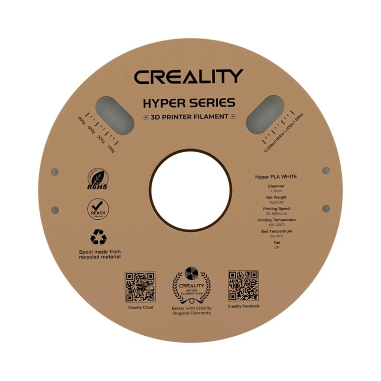 Пластик для 3D-принтера Creality PLA Hyper 1кг, 1.75мм, white (3301010335) - фото 2