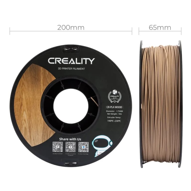 Пластик для 3D-принтера Creality PLA wood 1кг, 1.75мм, light brown (3301130001) - фото 6