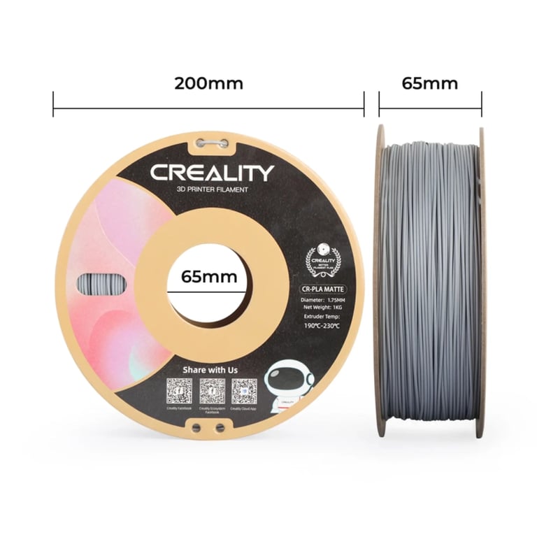 Пластик для 3D-принтера Creality PLA matte 1кг, 1.75мм, gray (3301010299) - фото 6