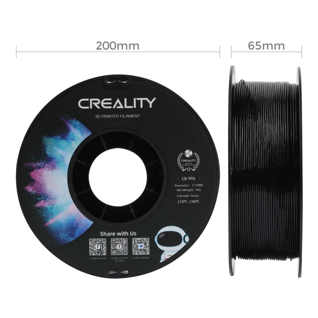 Пластик для 3D-принтера Creality TPU-95A 1кг, 1.75мм, black (3301040040) - фото 6 Пластик для 3D-принтера Creality TPU-95A 1кг, 1.75мм, black (3301040040) - фото 6