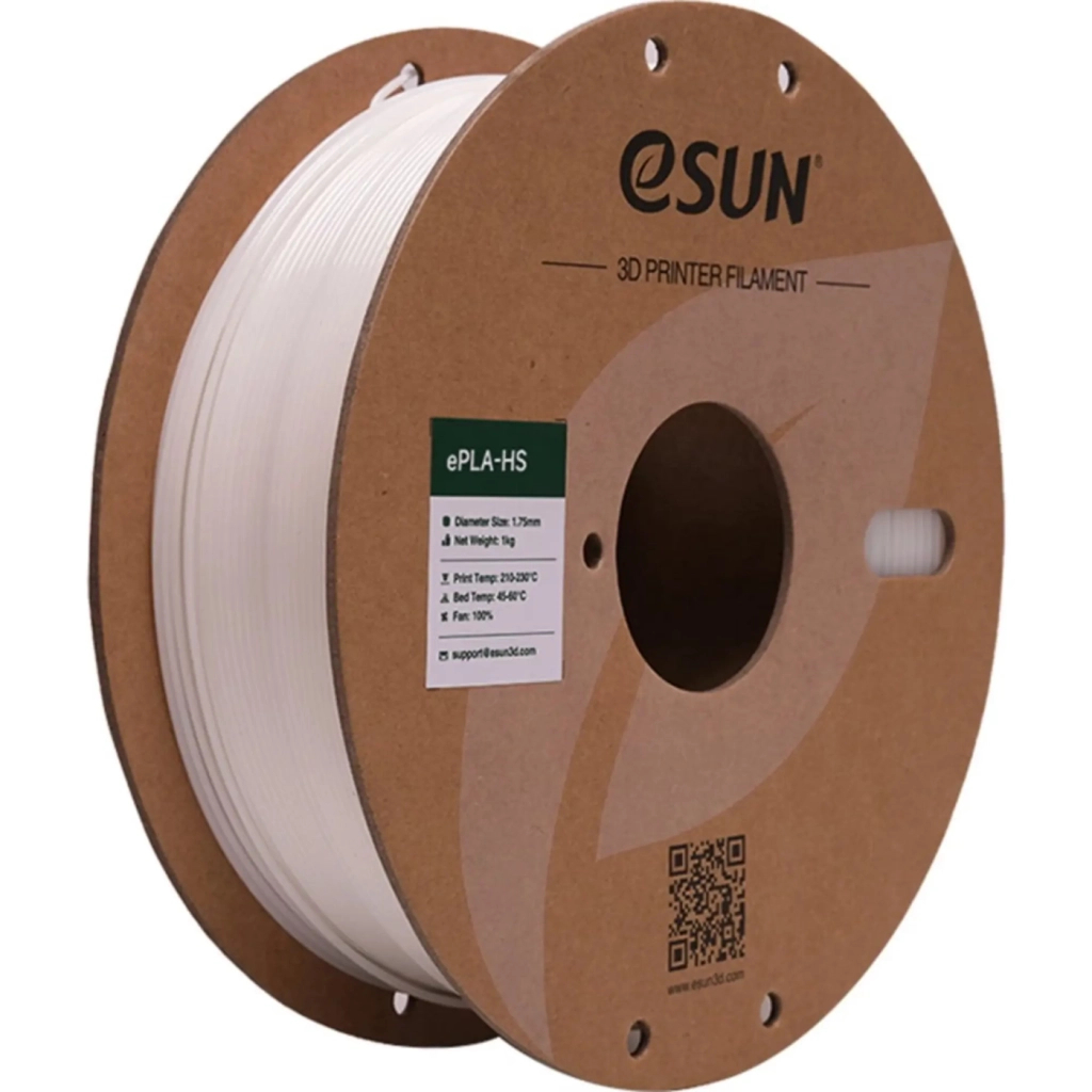 Пластик для 3D-принтера eSUN ePLA+HS, 1,75мм, 1кг, white (EPLA+HS-P175W1) - фото 1 Пластик для 3D-принтера eSUN ePLA+HS, 1,75мм, 1кг, white (EPLA+HS-P175W1) - фото 1