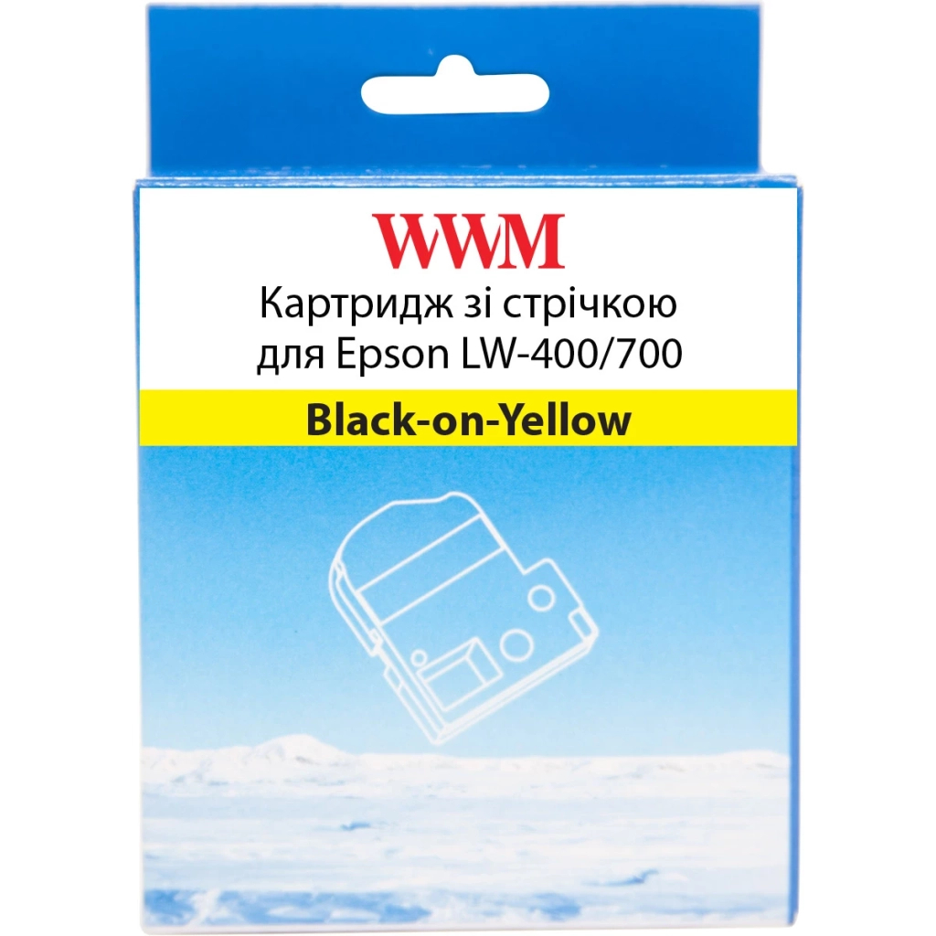 Стрічка для принтера етикеток WWM для Epson LW-400/700 18mm х 8m Black-on-Yellow (WWM-SC18Y) - фото 1