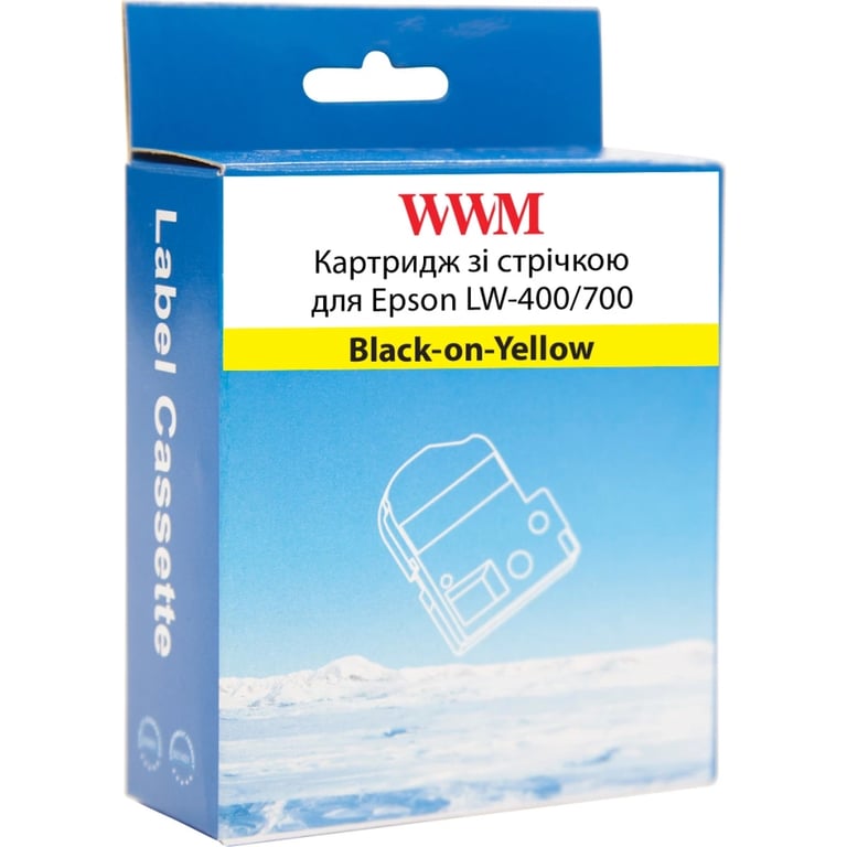 Стрічка для принтера етикеток WWM для Epson LW-400/700 6mm х 8m Black-on-Yellow (WWM-SC6Y) - фото 2