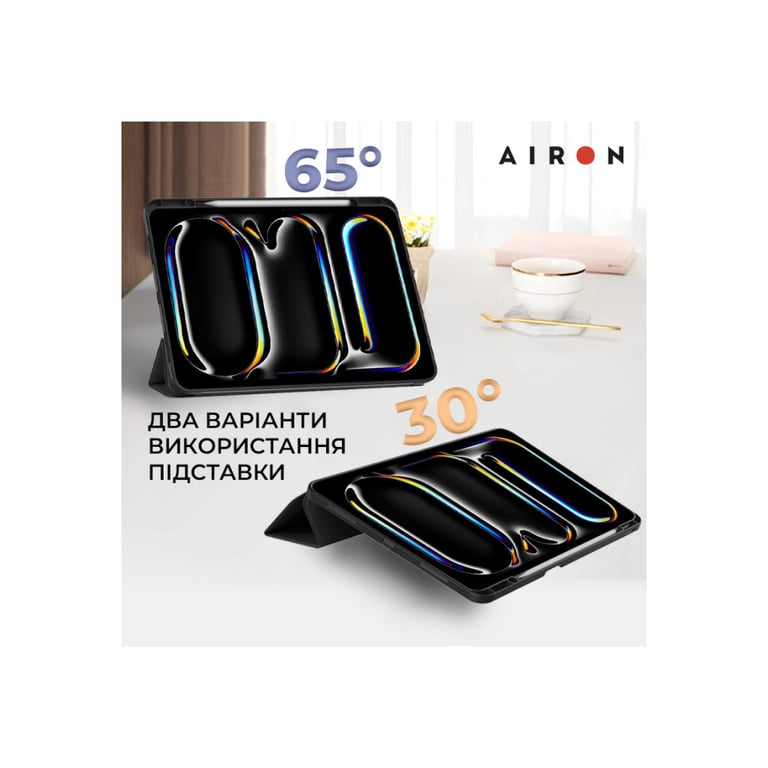 Чохол до планшета AirOn Premium SOFT iPad Pro 13 2024 + Film Black (4822352781129) - фото 7