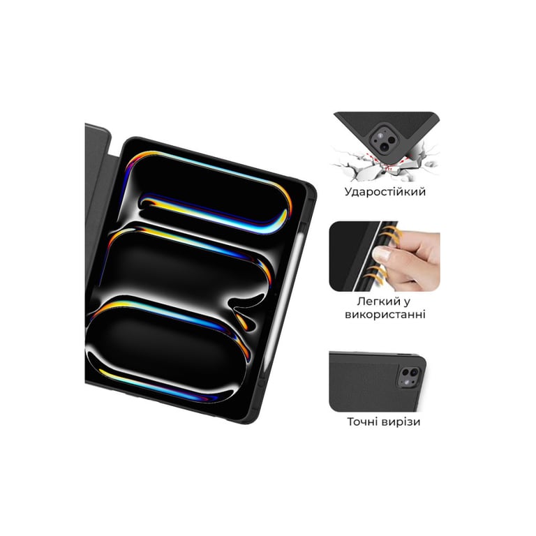 Чохол до планшета AirOn Premium SOFT iPad Pro 13 2024 + Film Black (4822352781129) - фото 8