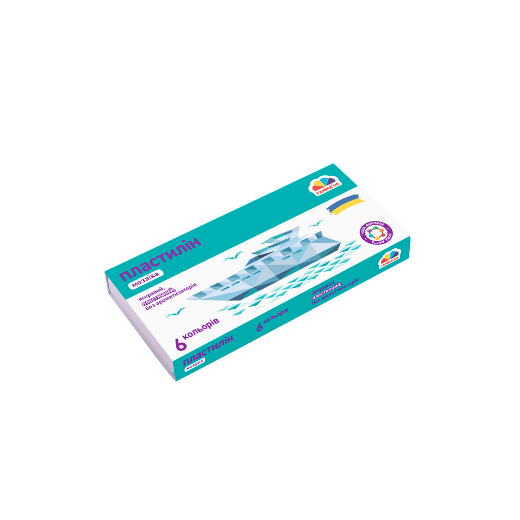 Пластилін ГАММА'UA Мозаїка 6 кольорів 72 г (4820219217084) - фото 1 Пластилін ГАММА'UA Мозаїка 6 кольорів 72 г (4820219217084) - фото 1