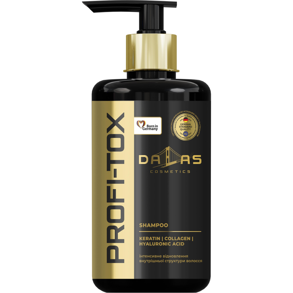 Шампунь Dalas Cosmetics Profi-Tox Shampoo З кератином, колагеном та гіалуроновою кислотою 1000 г (4823128000198) - фото 1