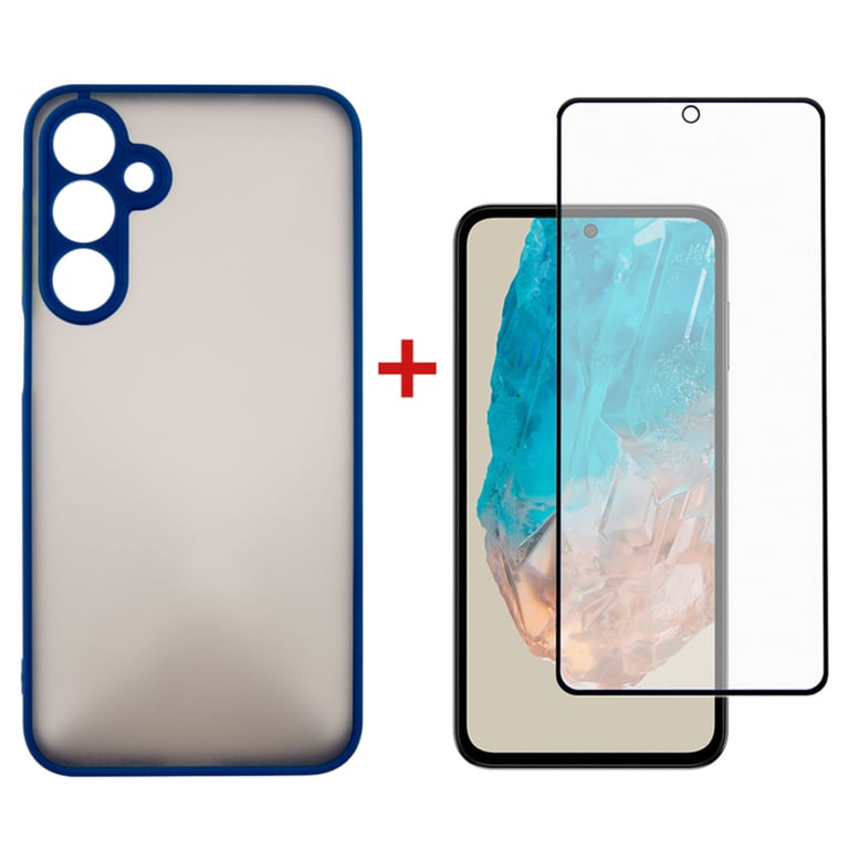 Чохол до мобільного телефона Dengos Samsung Galaxy M35 5G Matte + glass Blue (DG-KM-108) - фото 1