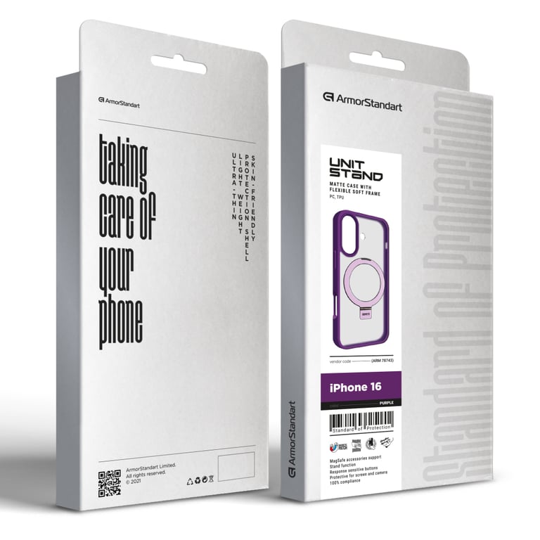 Чохол до мобільного телефона Armorstandart Unit Stand Apple iPhone 16 Purple (ARM78743) - фото 2