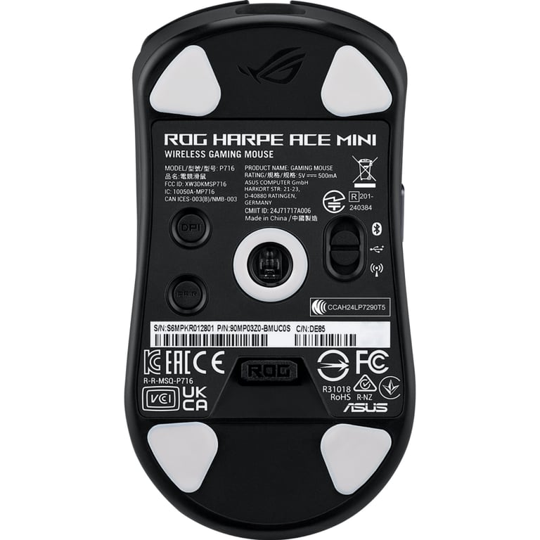 Мишка ASUS ROG Harpe Ace Mini Wireless/Bluetooth/USB Black (90MP03Z0-BMUA00) - фото 7