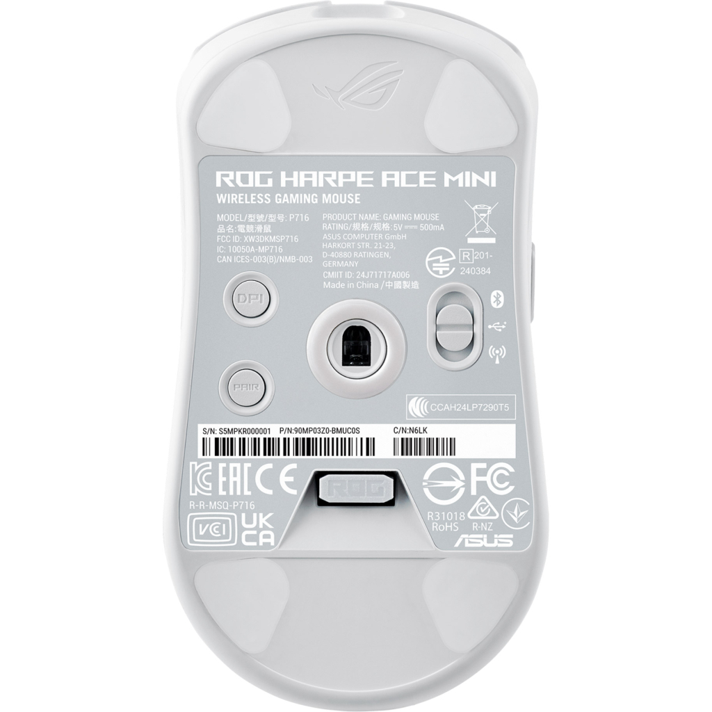 Мишка ASUS ROG Harpe Ace Mini Wireless/Bluetooth/USB White (90MP03Z0-BMUA10) - фото 7 Мишка ASUS ROG Harpe Ace Mini Wireless/Bluetooth/USB White (90MP03Z0-BMUA10) - фото 7