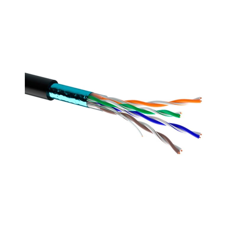 Кабель мережевий OK-Net FTP cat.5e зовнішній 100м (F/UTP cat.5E-SL) (КППЭ-ВП (100) 4*2*0,46 / 100) - фото 1