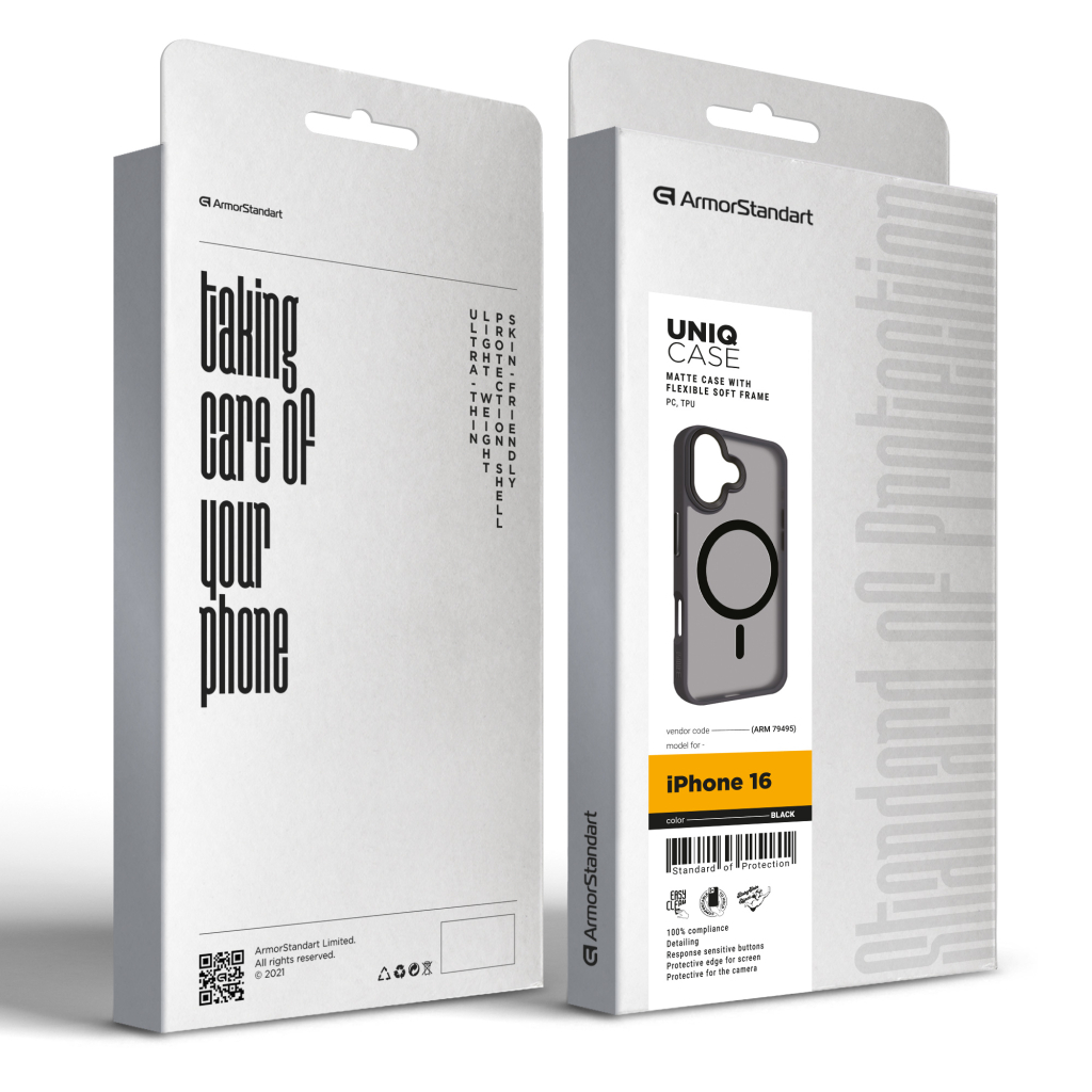 Чохол до мобільного телефона Armorstandart Uniq MagSafe Apple iPhone 16 Black (ARM79495) - фото 2 Чохол до мобільного телефона Armorstandart Uniq MagSafe Apple iPhone 16 Black (ARM79495) - фото 2