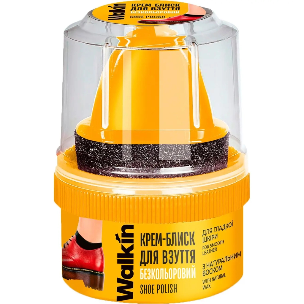 Крем для взуття Walkin Крем-блиск для гладкої шкіри з аплікатором Безкольоровий 50 г (4820184442054) - фото 1