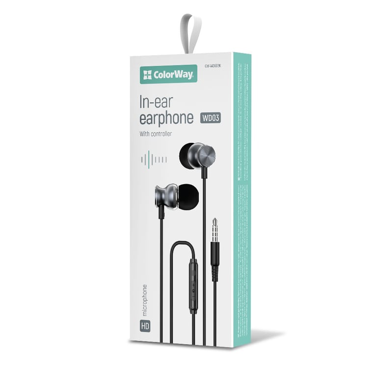 Навушники ColorWay 3.5 mm Wired Earphone UrbanBeat Black (CW-WD03BK) - фото 2