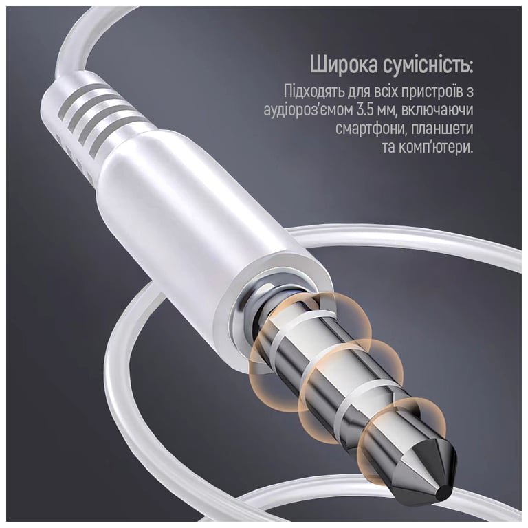 Навушники ColorWay 3.5 mm Wired Earphone UrbanBeat White (CW-WD03WT) - фото 6