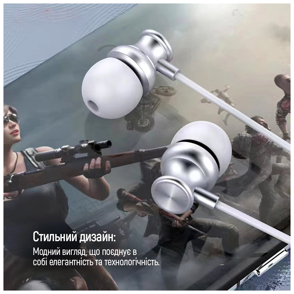 Навушники ColorWay 3.5 mm Wired Earphone UrbanBeat White (CW-WD03WT) - фото 7 Навушники ColorWay 3.5 mm Wired Earphone UrbanBeat White (CW-WD03WT) - фото 7