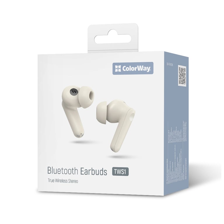 Навушники ColorWay Slim TWS-1 Earbuds Long Life Beige (CW-TWS1BE) - фото 4