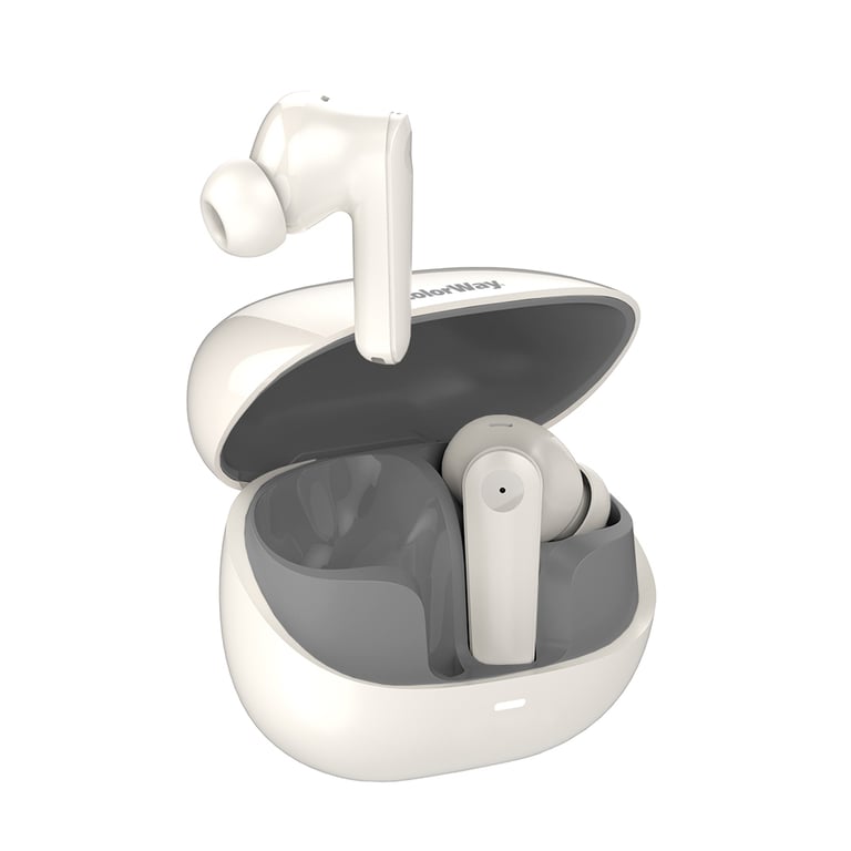 Навушники ColorWay Slim TWS-1 Earbuds Long Life Beige (CW-TWS1BE) - фото 5