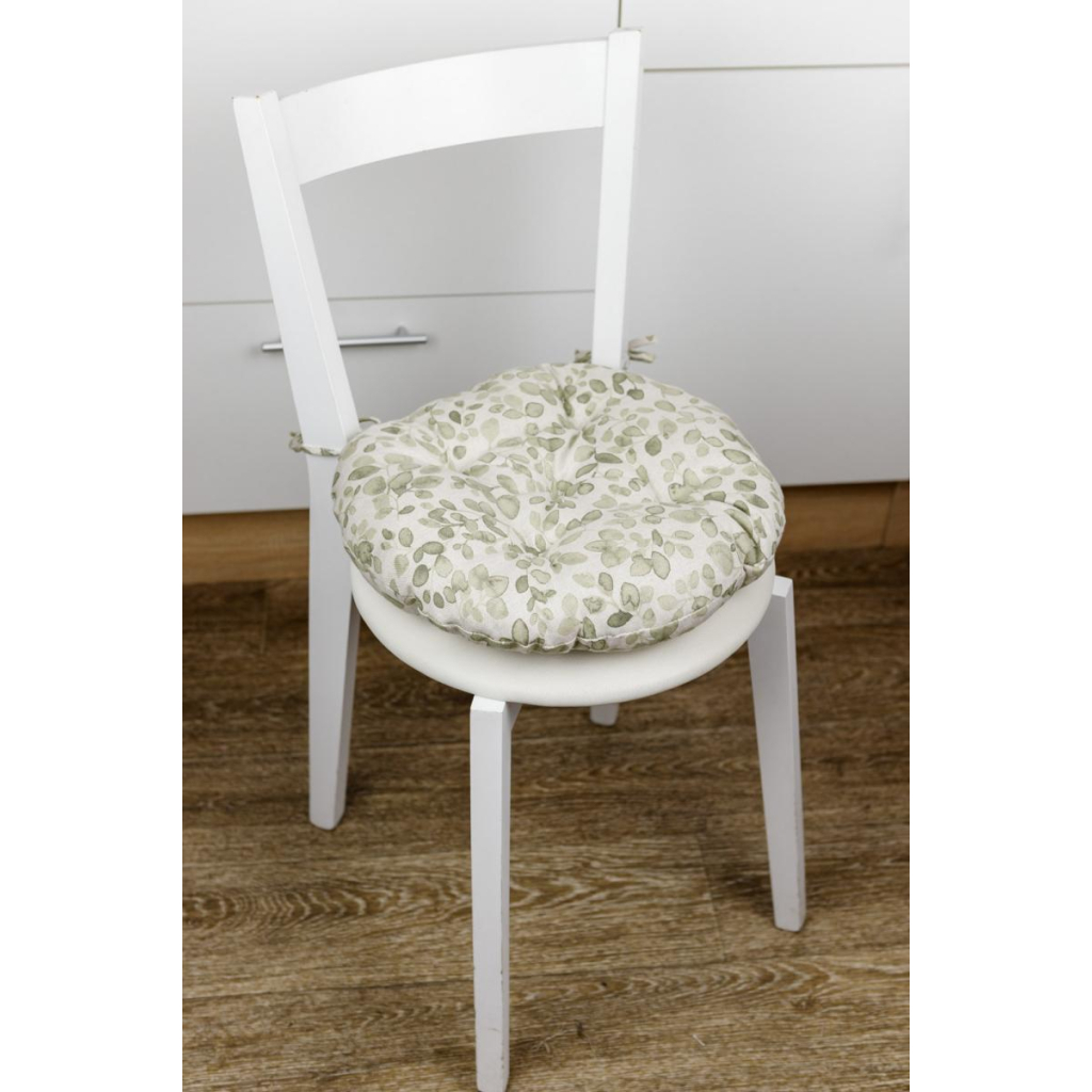 Подушка на стілець Прованс Dх40 Тереза листочки (034533) - фото 2 Подушка на стілець Прованс Dх40 Тереза листочки (034533) - фото 2