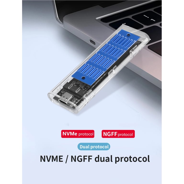 Кишеня зовнішня Dynamode M.2 SSD NVMe/SATA combo ч-з USB3.2 GEN2 Type-C (DM-CAD-SSD09) - фото 11
