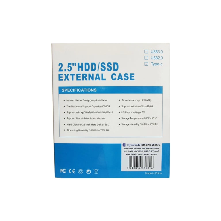 Кишеня зовнішня Dynamode 2.5" SATA/SSD HDD - USB 3.1 Type-C (DM-CAD-25317C) - фото 11