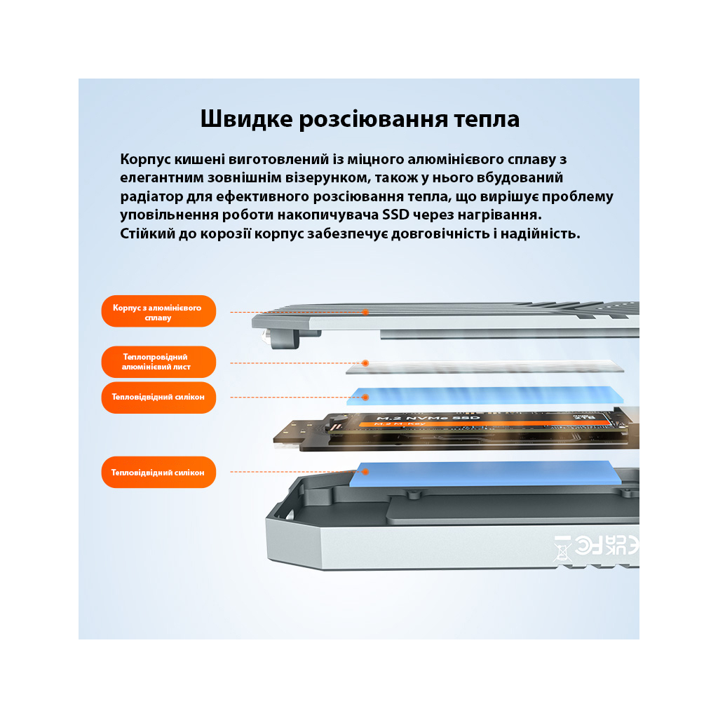 Кишеня зовнішня Maiwo M.2 SSD NVMe 2280 ч-з USB4.0 Type-C 40Gbps (K1695) - фото 7 Кишеня зовнішня Maiwo M.2 SSD NVMe 2280 ч-з USB4.0 Type-C 40Gbps (K1695) - фото 7