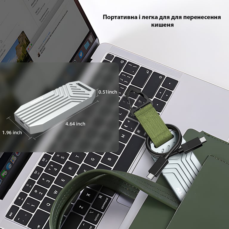 Кишеня зовнішня Maiwo M.2 SSD NVMe 2280 ч-з USB4.0 Type-C 40Gbps (K1695) - фото 8