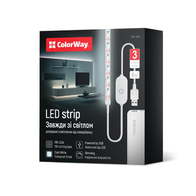Світлодіодна стрічка ColorWay LED  3м з живленням від USB (CW-LD03) - фото 1