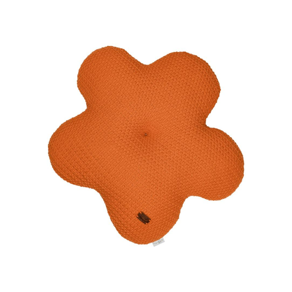 Подушка Прованс в'язана декоративна Квіточка 40 см Помаранчева (033715) - фото 1 Подушка Прованс в'язана декоративна Квіточка 40 см Помаранчева (033715) - фото 1