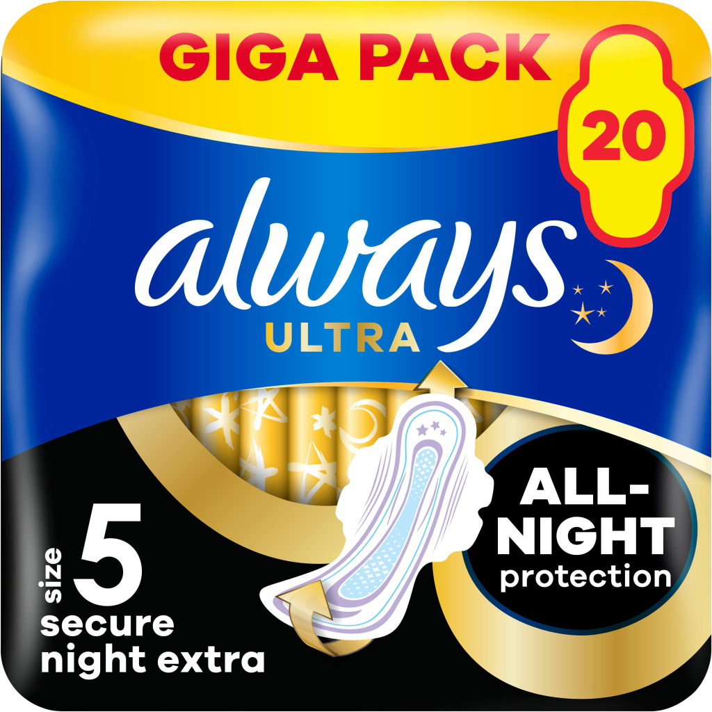 Гігієнічні прокладки Always Ultra Secure Night Extra Розмір 5 20 шт. (8006540903766) - фото 1 Гігієнічні прокладки Always Ultra Secure Night Extra Розмір 5 20 шт. (8006540903766) - фото 1