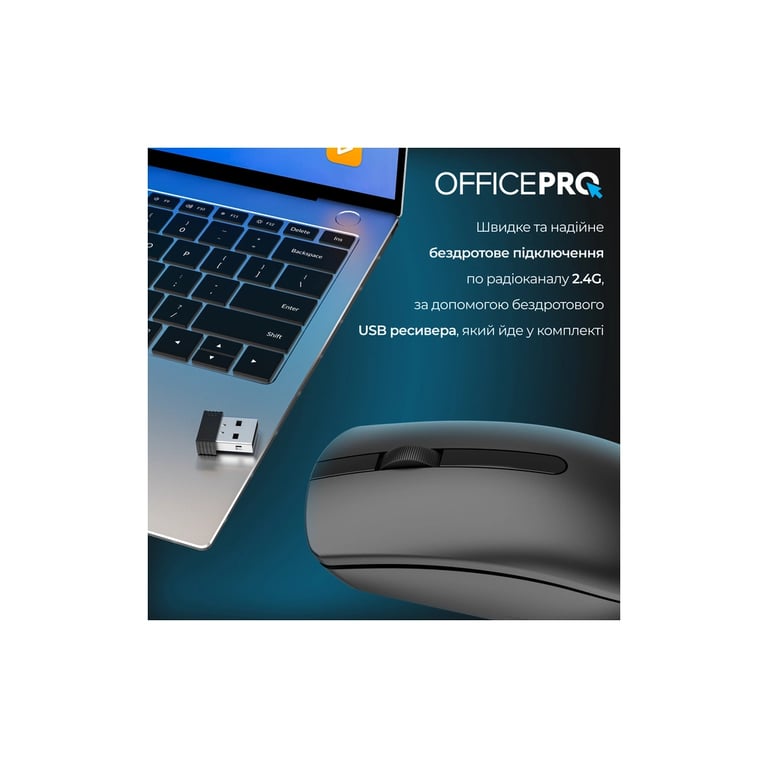 Мишка OfficePro M175B Silent Click Wireless Black (M175B) - фото 8