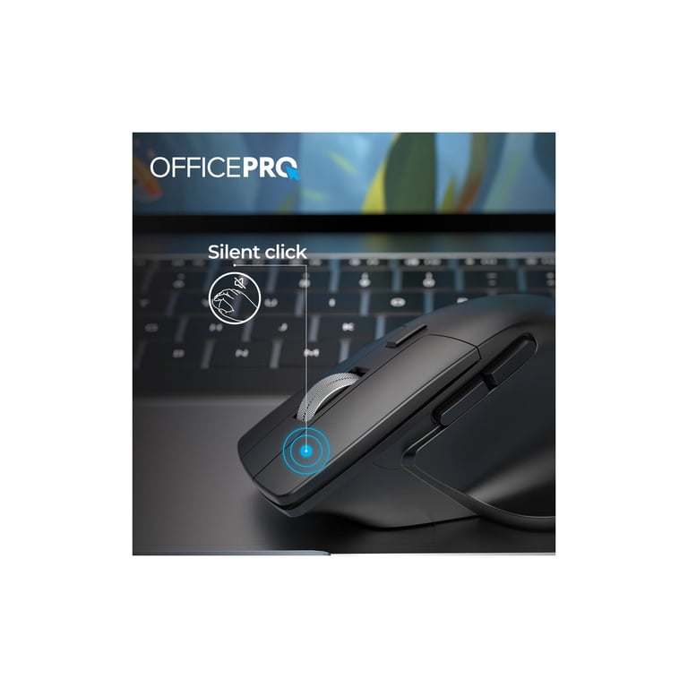 Мишка OfficePro M395B Silent Click Ergonomic Wireless Black (M395B) - фото 11