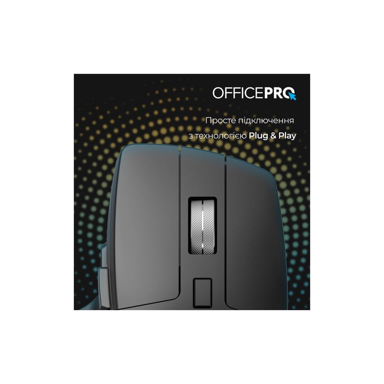 Мишка OfficePro M395B Silent Click Ergonomic Wireless Black (M395B) - фото 9
