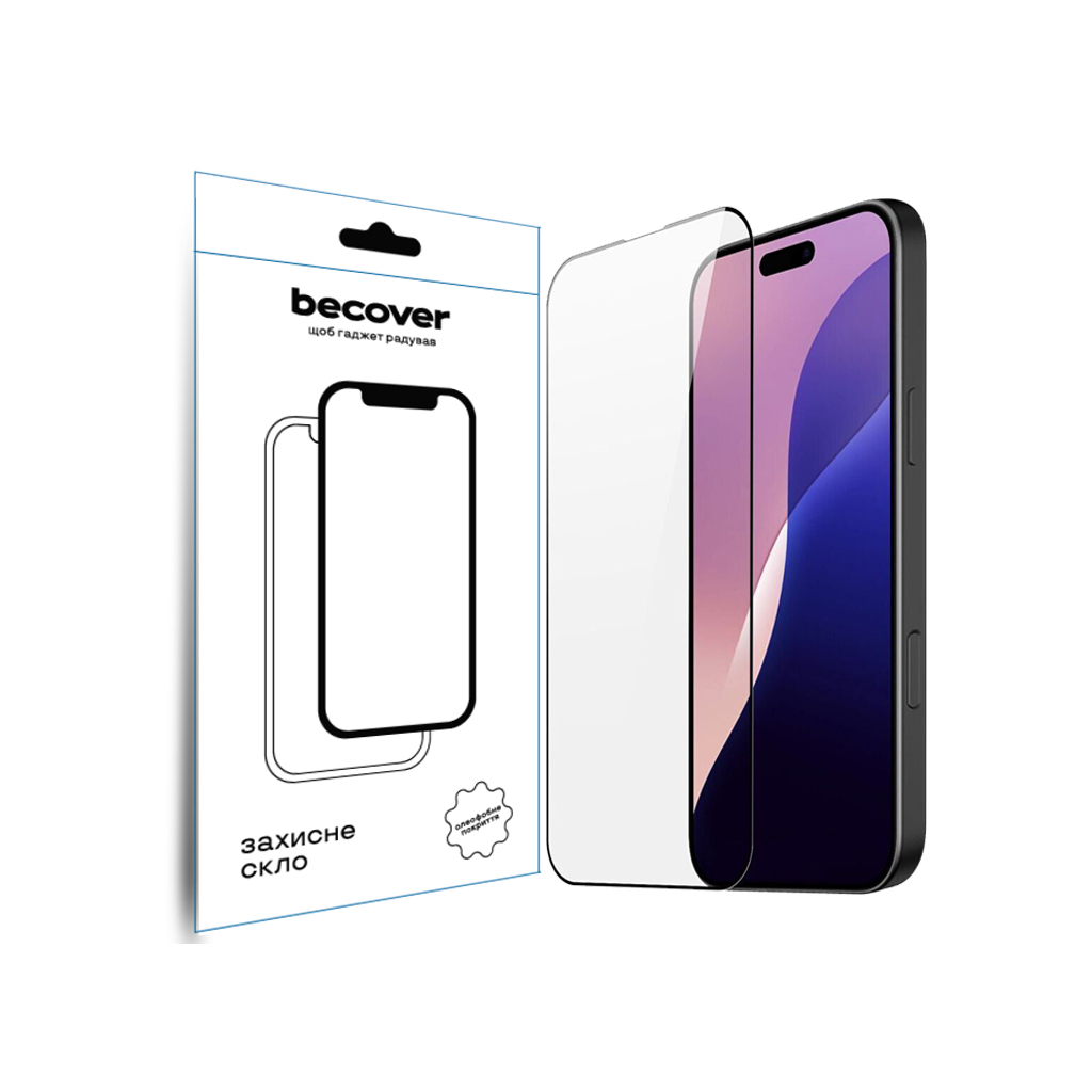 Скло захисне BeCover Apple iPhone 16 Pro Max Black (712125) - фото 1