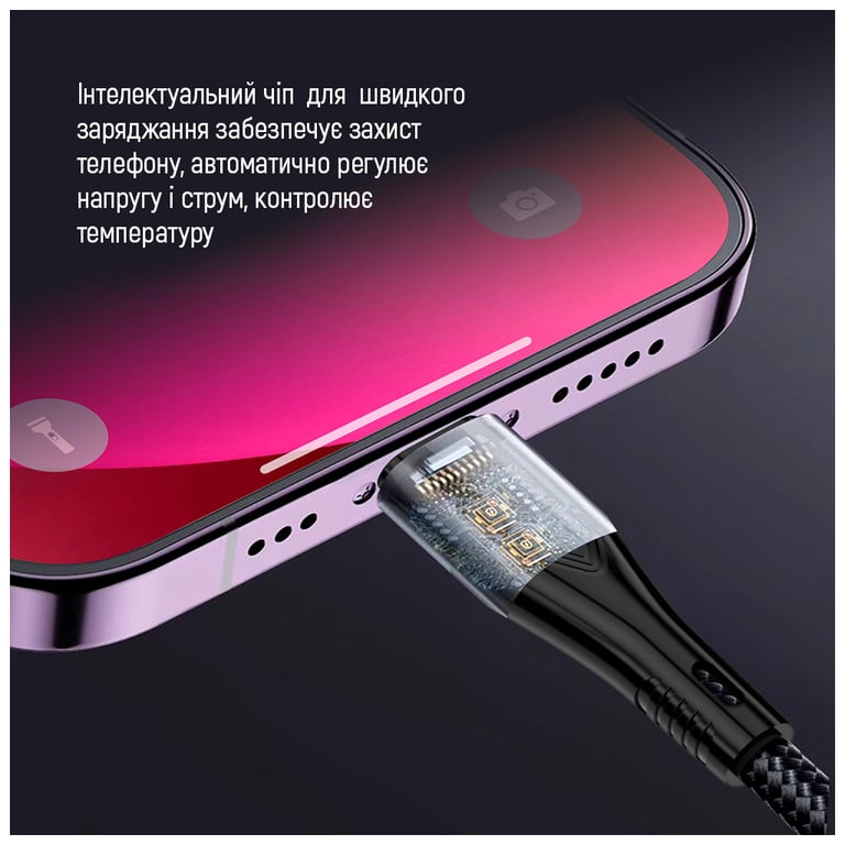 Дата кабель USB 2.0 AM to Lightning + Micro 5P + USB-C 1.2m 3.0A (PD60W data) Black ColorWay (CW-CBPDU3060-BK) - фото 9